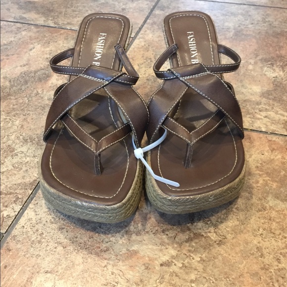 Vintage platform 90’s Y2k wedge 9 brown sandal - Picture 3 of 7